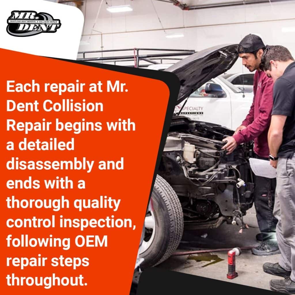 Mr Dent Collision Repairing a car