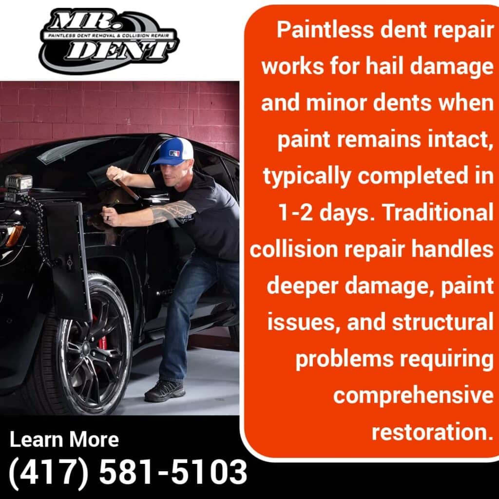 Paintless dent repair for hail damage and minor dents